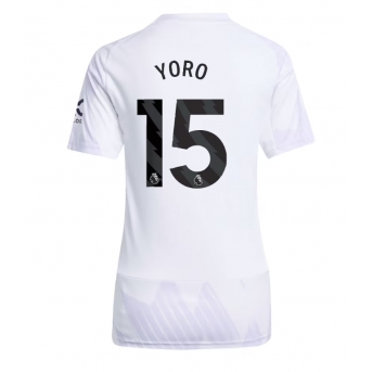 Billige Fotballdrakt Manchester United Leny Yoro #15 Replika Bortedrakt Dame 2025-26 Kortermet